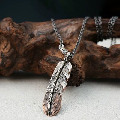 Coin Feather Pendant