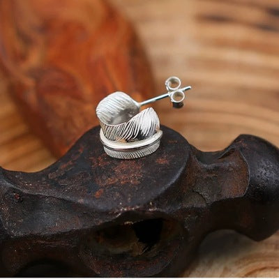 Sterling Silver Feather Earrings