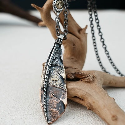 Coin Feather Pendant